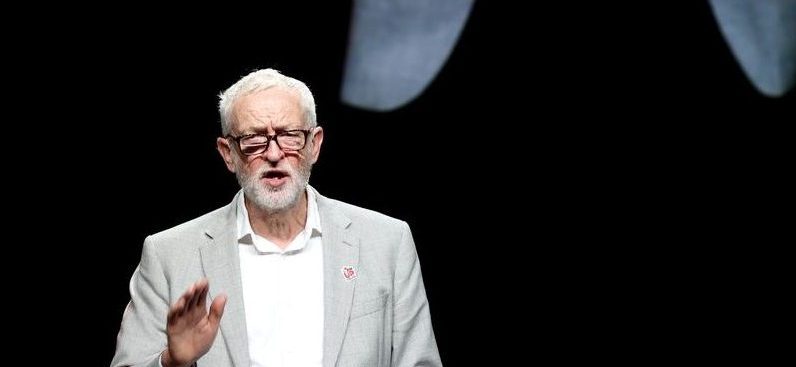 Jeremy Corbyn op congres BTB-ABVV