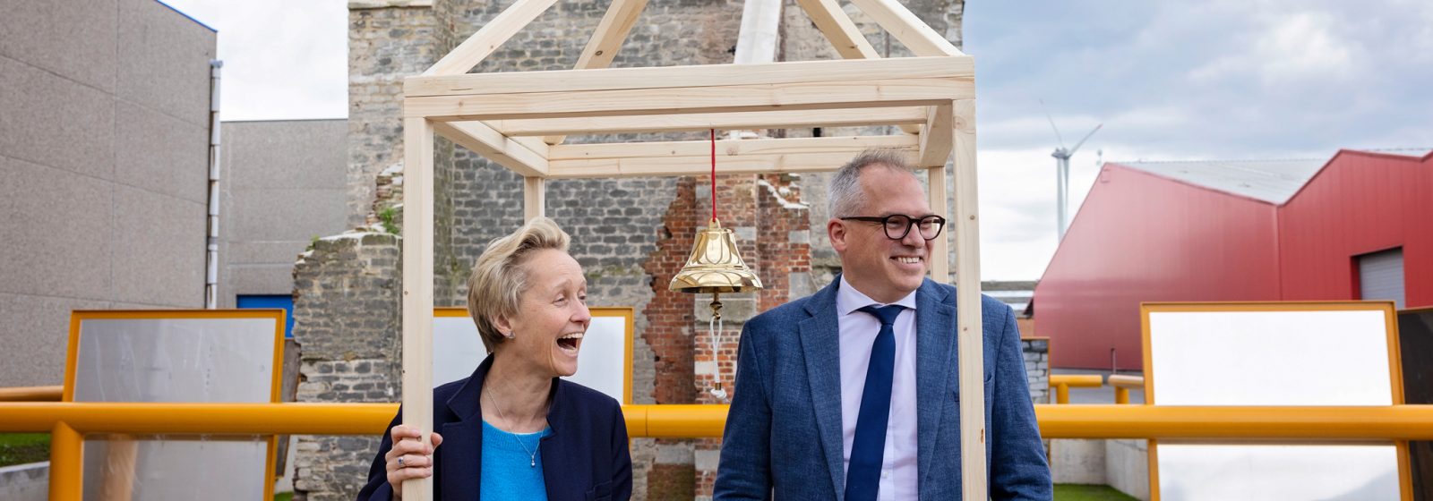 Minister van Erfgoed Matthias Diependaele en havenschepen Annick De Ridder