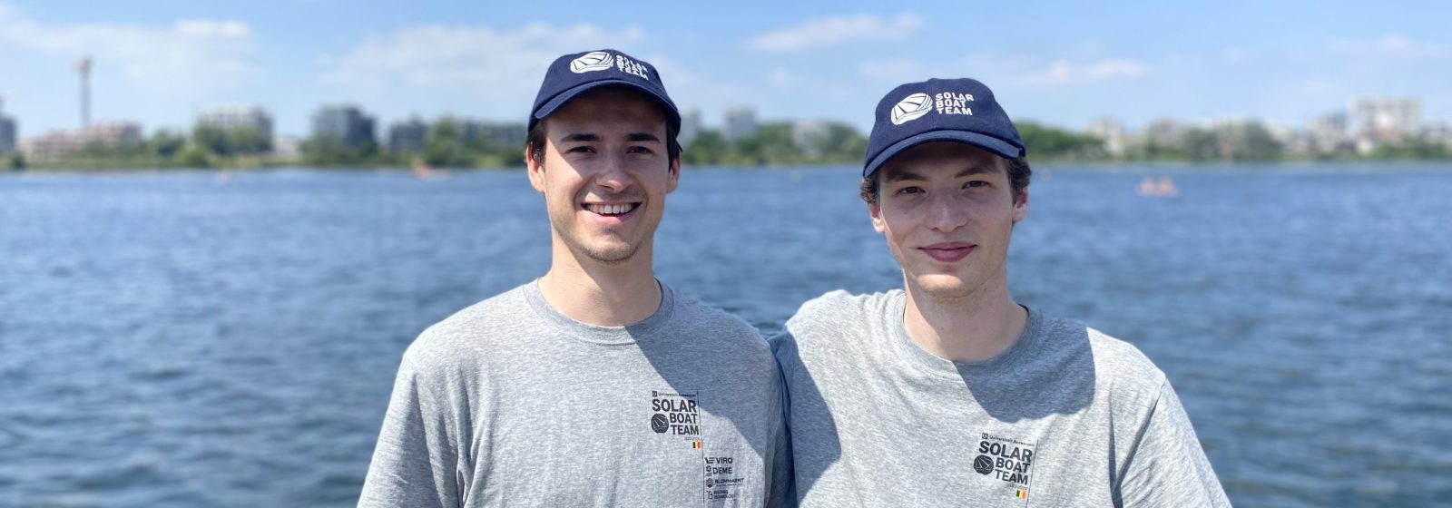 Mattijs Devlieghere en Vincent Vercammen van het UAntwerp Solar Boat Team