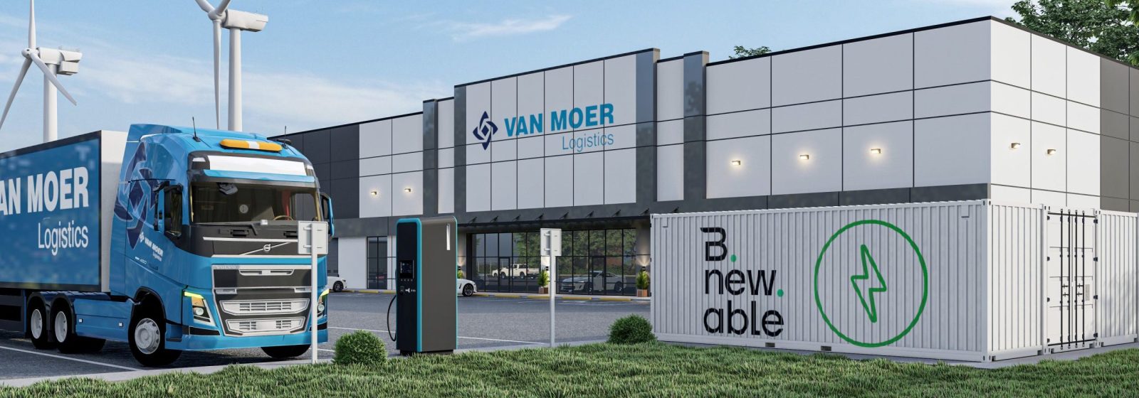 Laadplein van Bnewable bij Van Moer Logistics